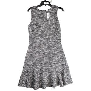 NWT Gap Jacquard Knit Flapper Dress Sz 8 Tall Black White Knee Length Sleeveless